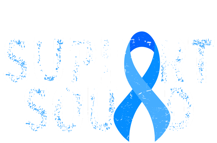 Support Squad Colon Cancer Awareness Blue Ribbon Yupoong Adult 5-Panel Trucker Hat